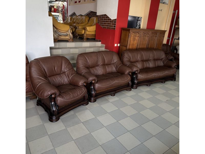 Шкіряний комплект диванів меблів Бельгія