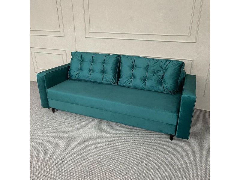Раскладной диван зеленого цвета ткань